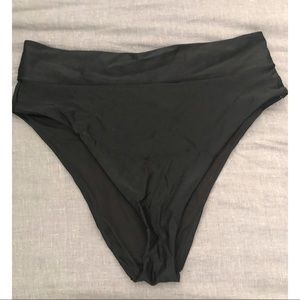 AERIE BLACK HIGH WAISTED HIGH CUT CHEEKY BOTTOMS